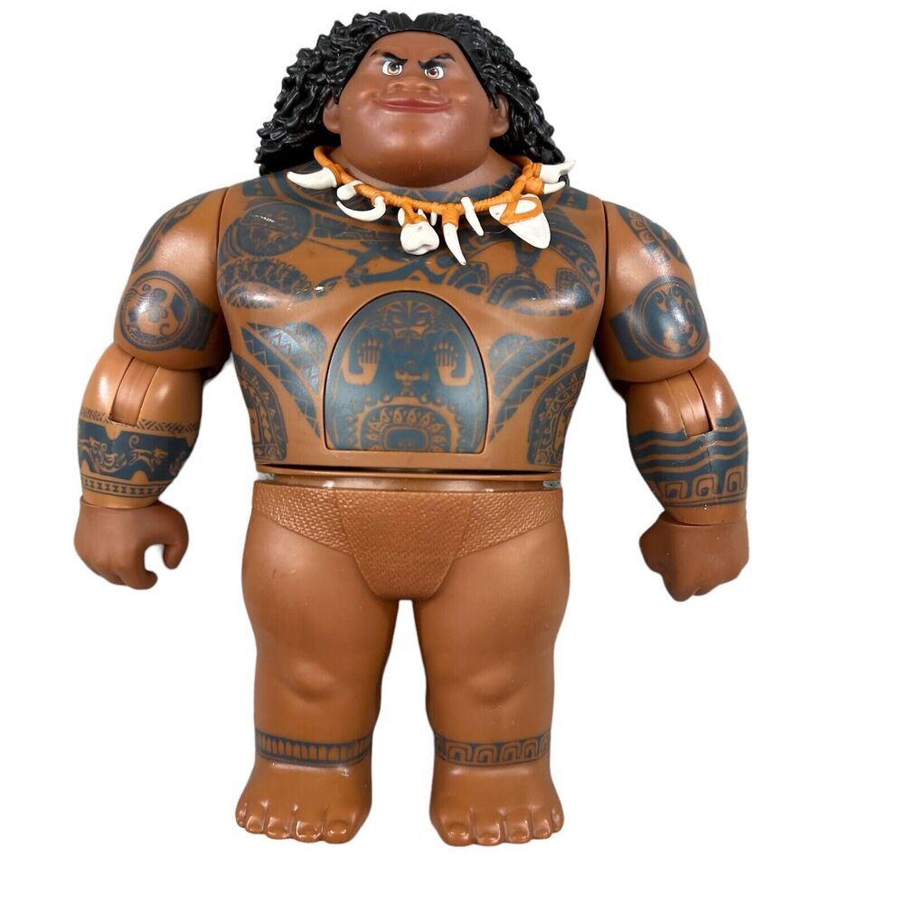 Disney Moana MAUI Mega Action Figure 10.5"‎ 2015 Hasbro *No Hook or Skirt*